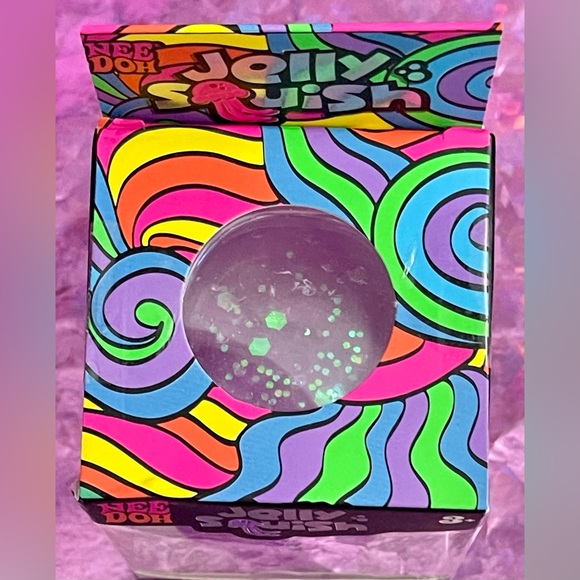 Nee Doh PURPLE Jelly Squish Glitter Super Solid Squish. - Picture 5 of 6